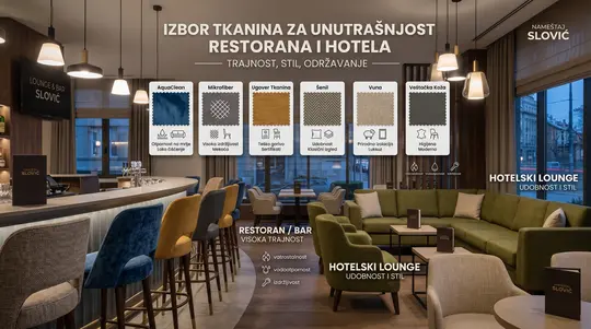 Uzorci tkanina za tapacirani nameštaj u ugostiteljstvu