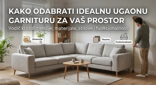 Dnevna soba sa ugaonom garniturom prilagođenom prostoru